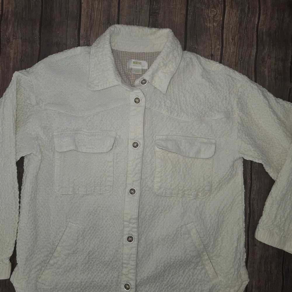 Maeve Corduroy Shirt Jacket Womens M Cream Cabincore Gorpcore Grandmillennial